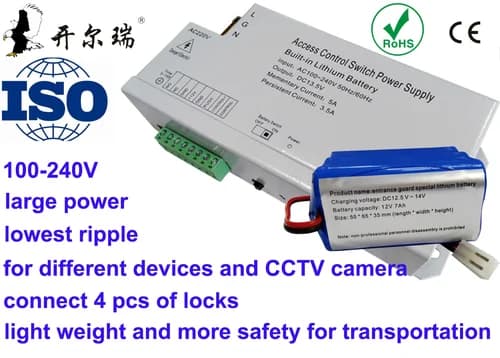 (D4619S40)Alimentation à interrupteur avec batterie de secours LITHIUM incluse et NO/NC (13,5V, 3,5