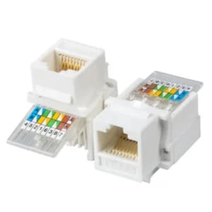 ( WP02) PLAQUE MURALE+PRISE FEMELLE 1 PORT RJ45 CAT6 DIM: 86x86MM WP02